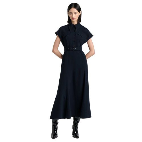 Cue Satin Back Crepe Midi Dress